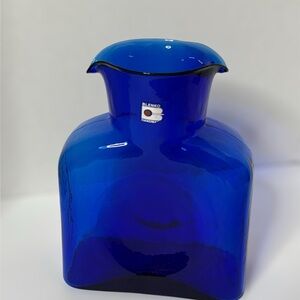 Blenko Blue Glass Water bottle/ Vase